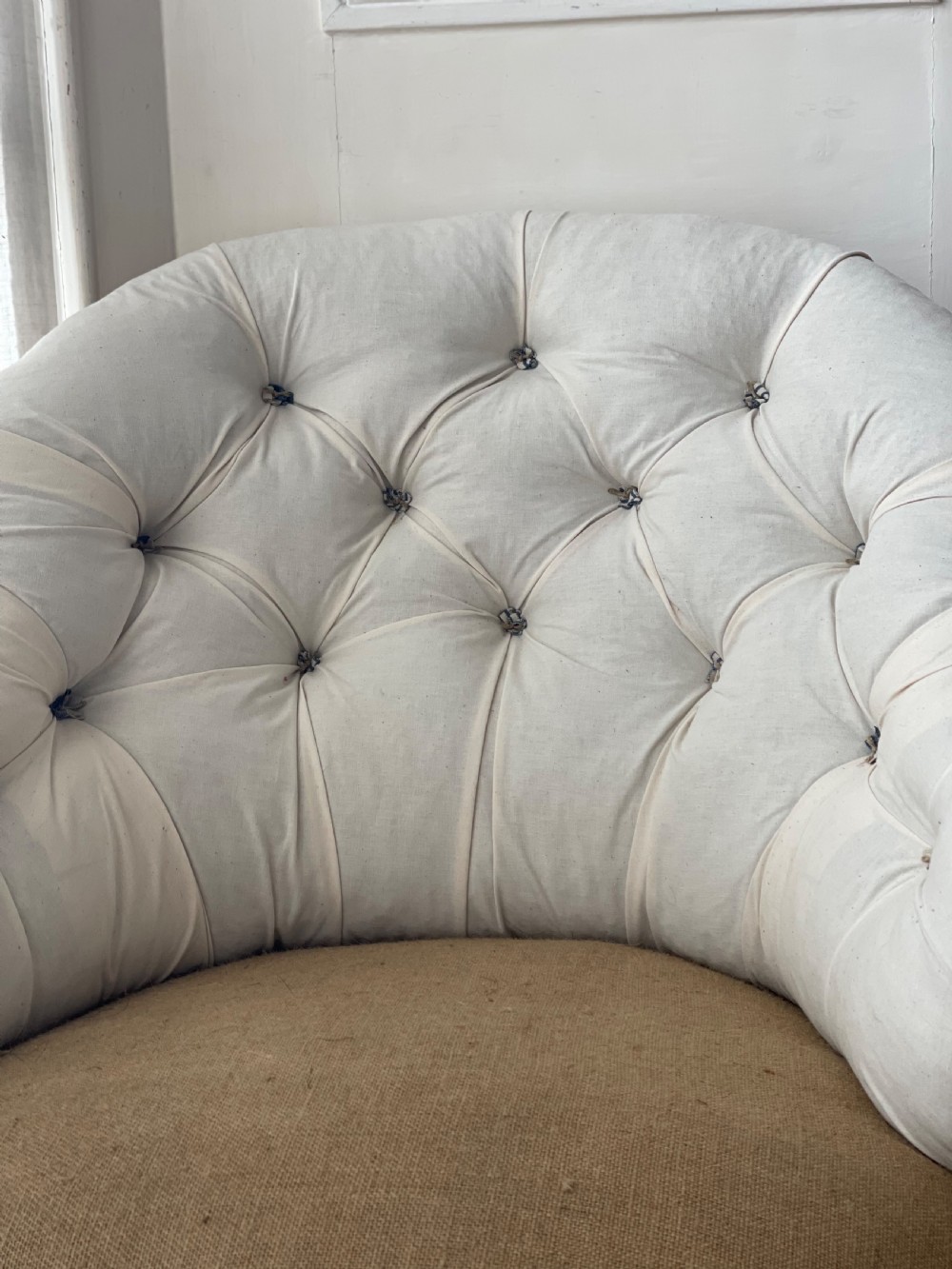19th century French button back chair  View IV