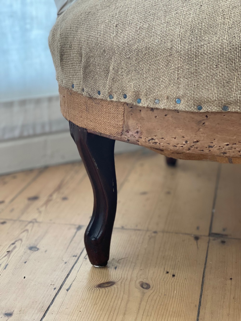 19th century French button back chair  View V