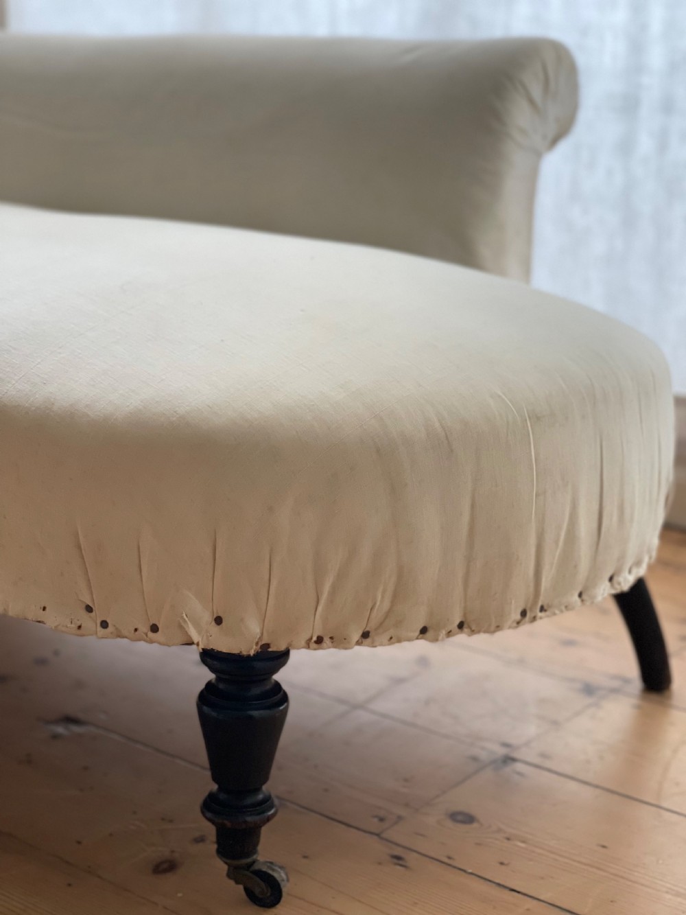 Antique French chaise longue c1870 View IV