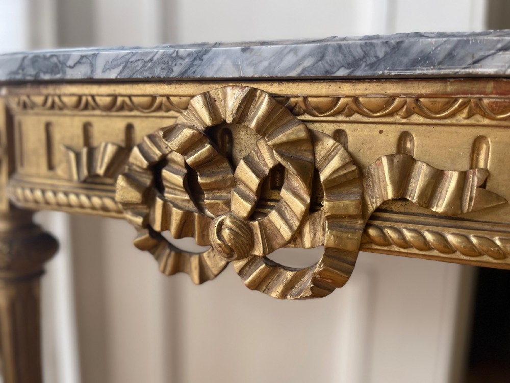 Antique French gilt and marble console  View VI