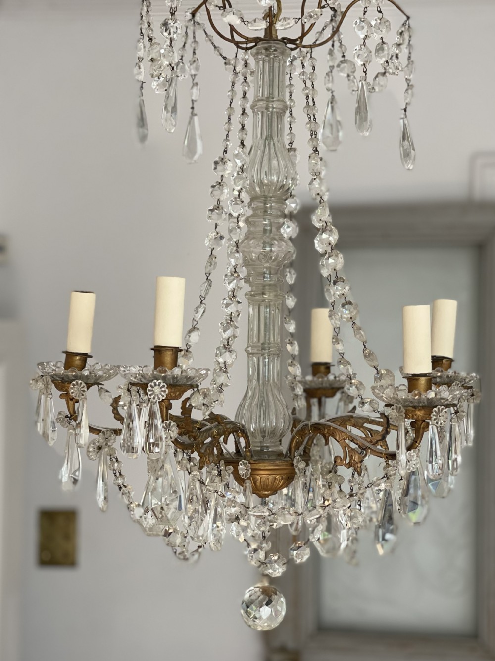 19th century French crystal chandelier - rewired View V