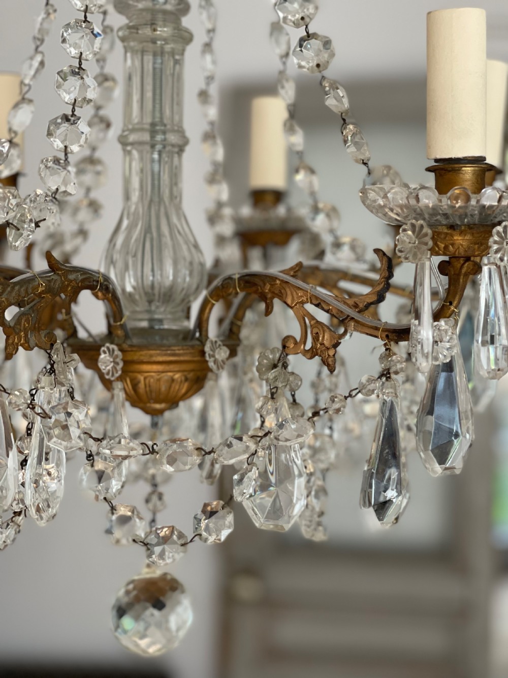 19th century French crystal chandelier - rewired View VI