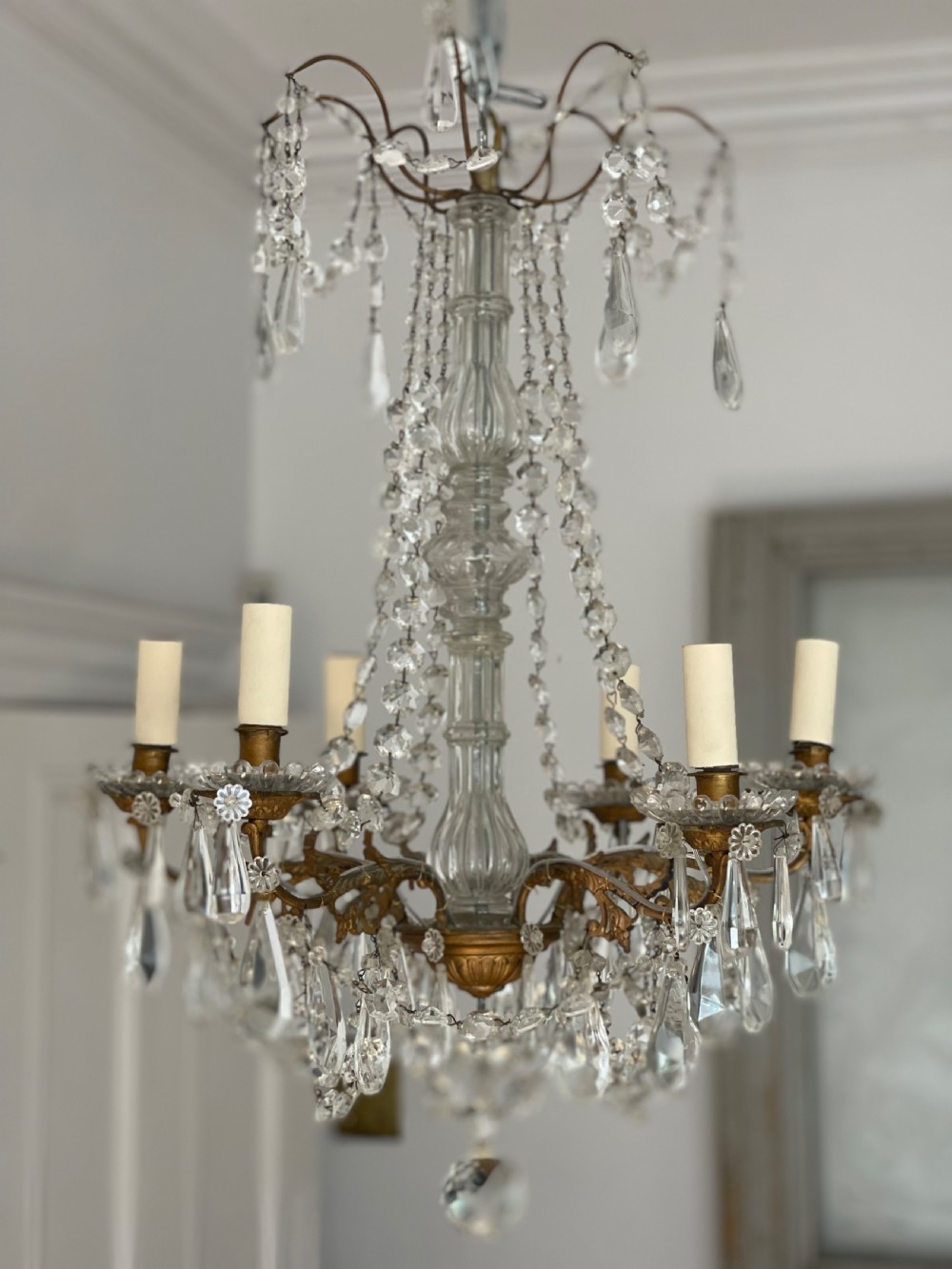 19th century French crystal chandelier - rewired View IX
