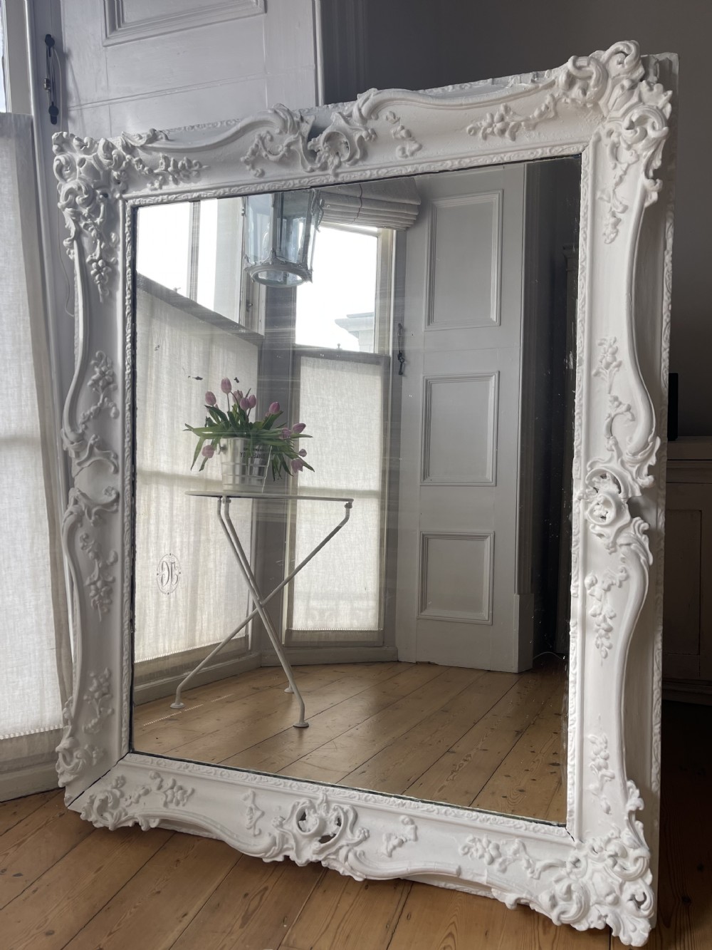 Large antique French Rococo mirror