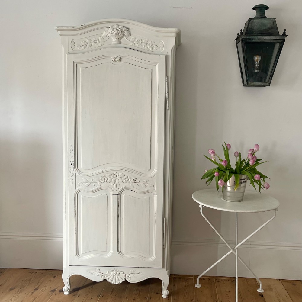 Antique French oak painted cupboard  View III