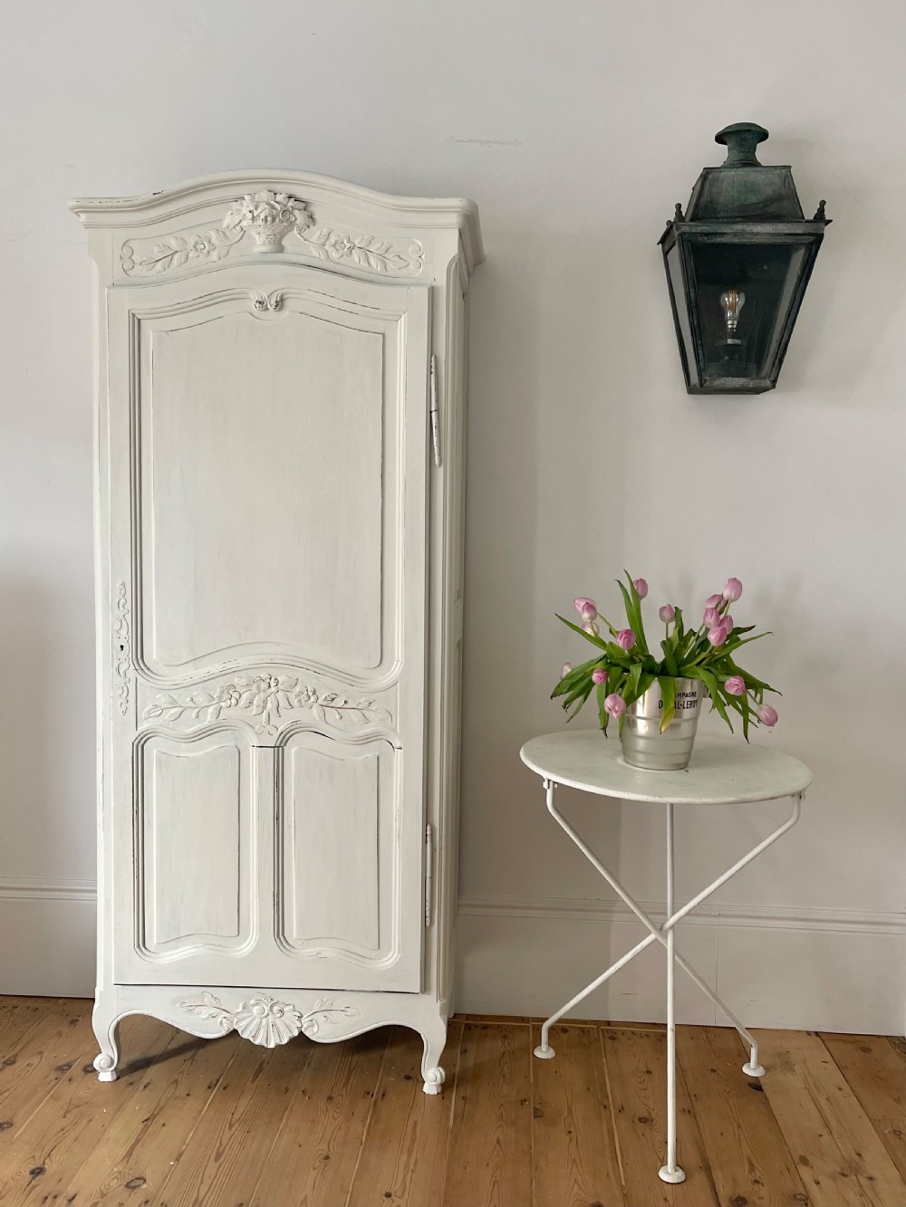 Antique French oak painted cupboard  View IV
