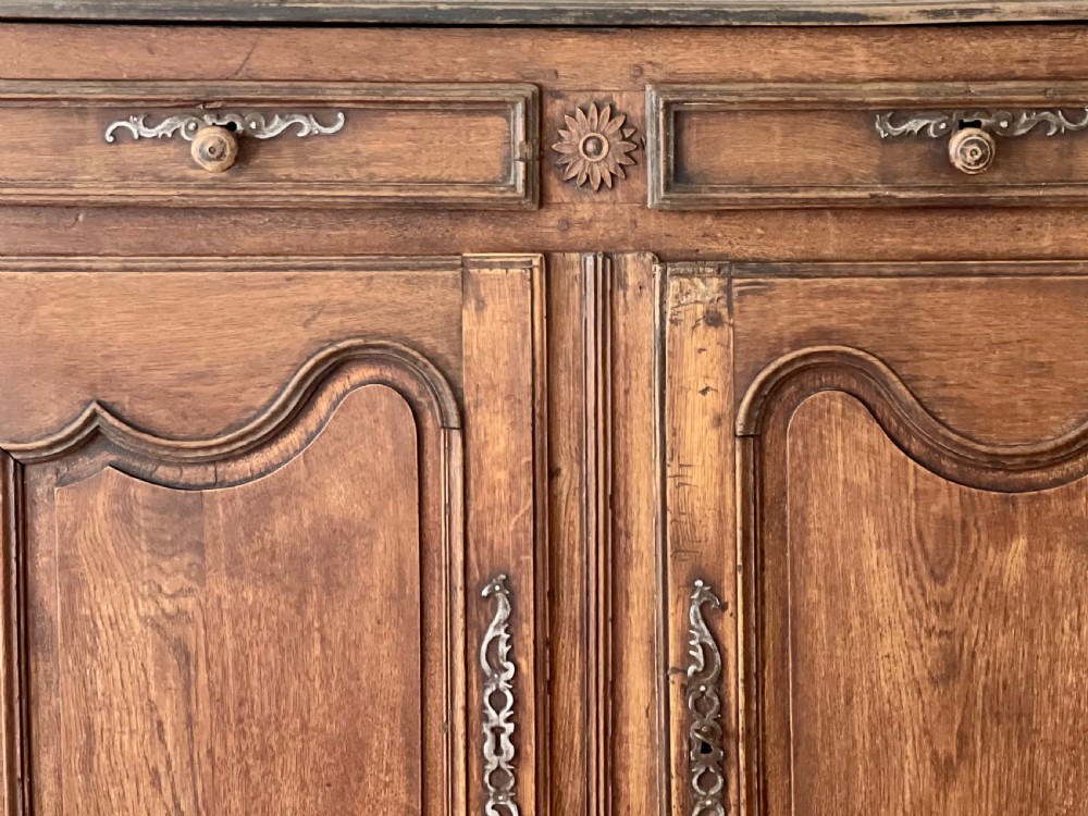 18th century French oak cupboard buffet  View II