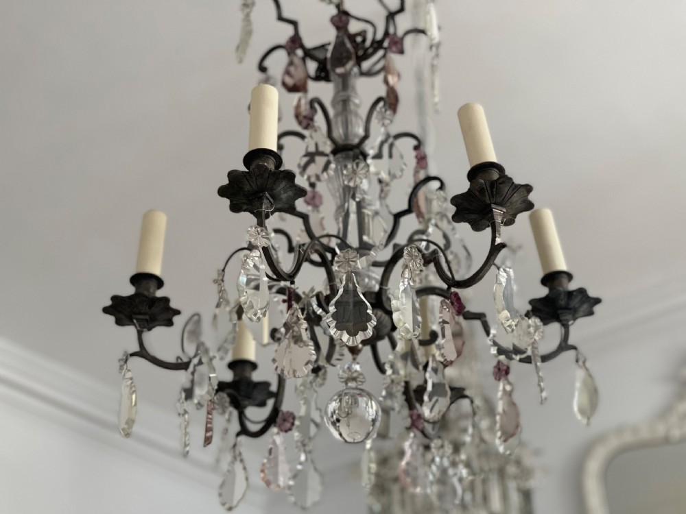 Antique French crystal chandelier - rewired View VI