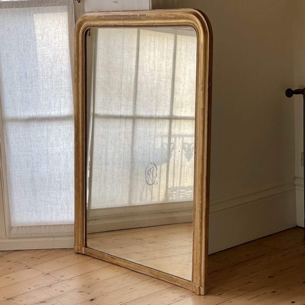 19th century French gilt Louis Philippe mirror - mercury glass