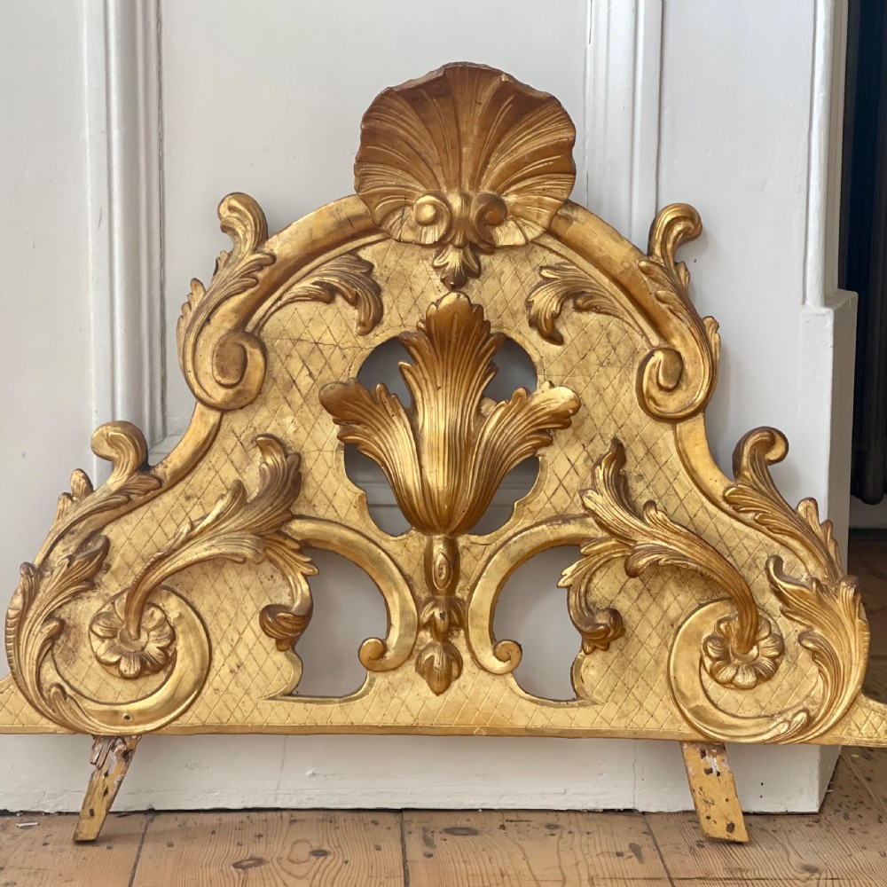 18th century French gilt wood crest 