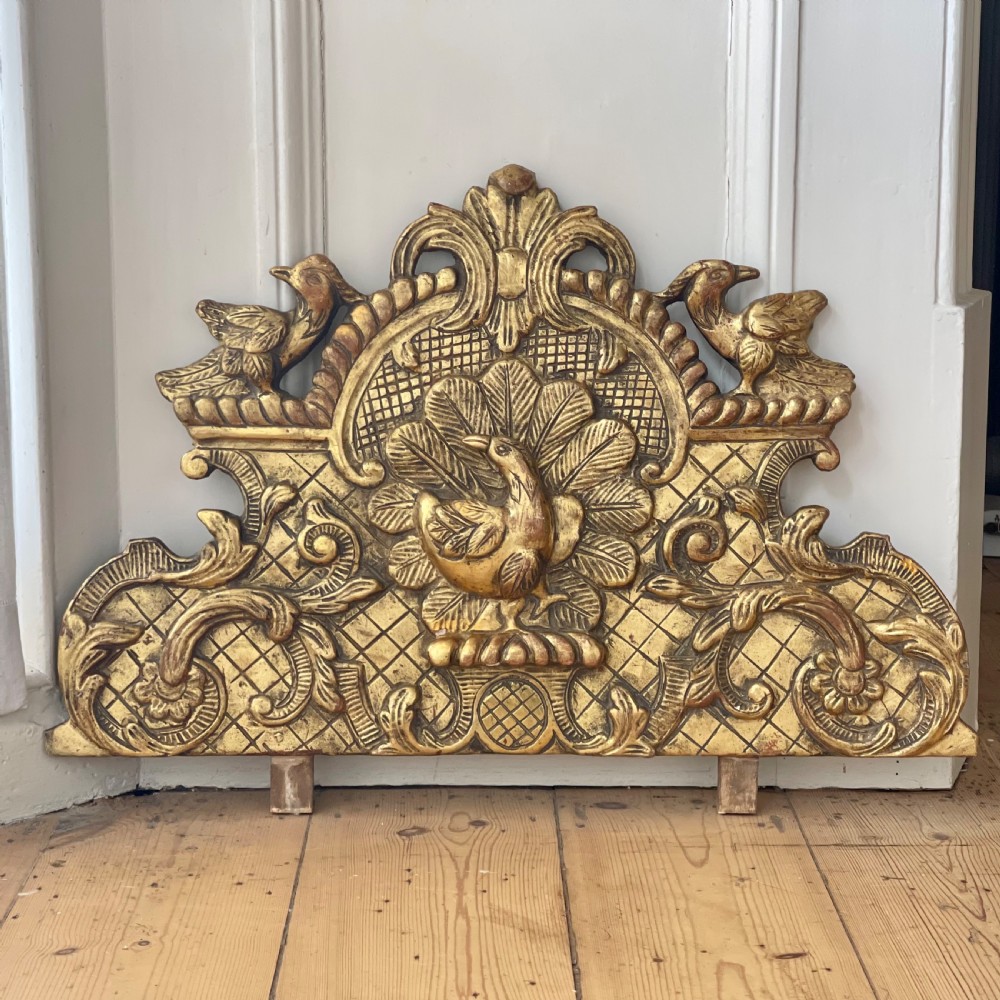 Antique French gilt wood mirror crest  View VI