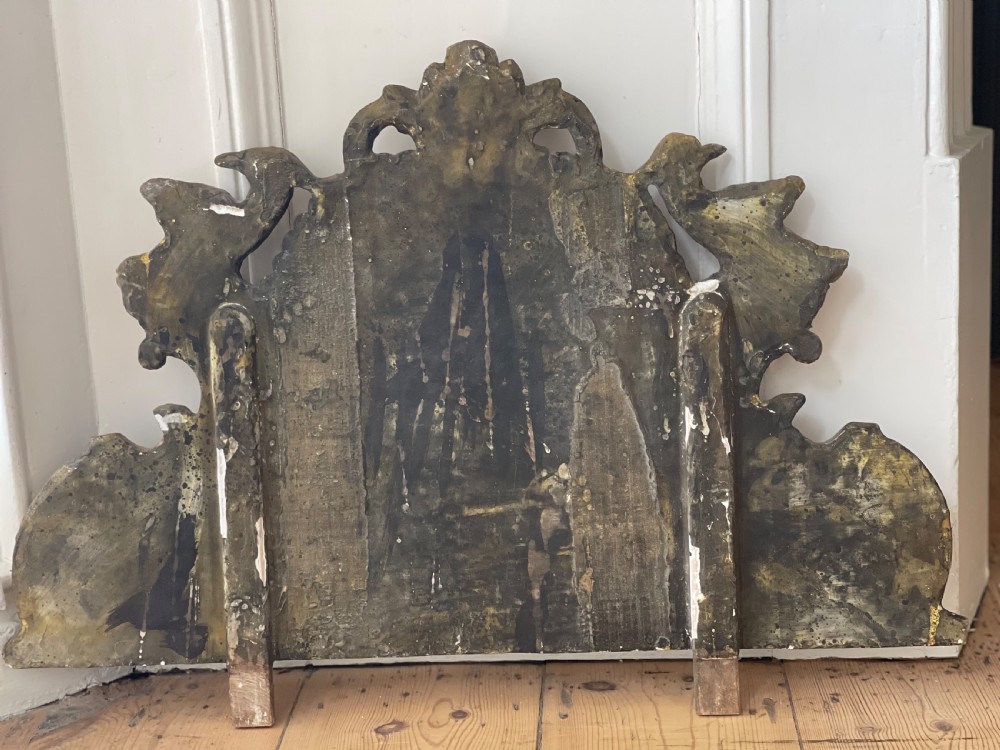 Antique French gilt wood mirror crest  View VII