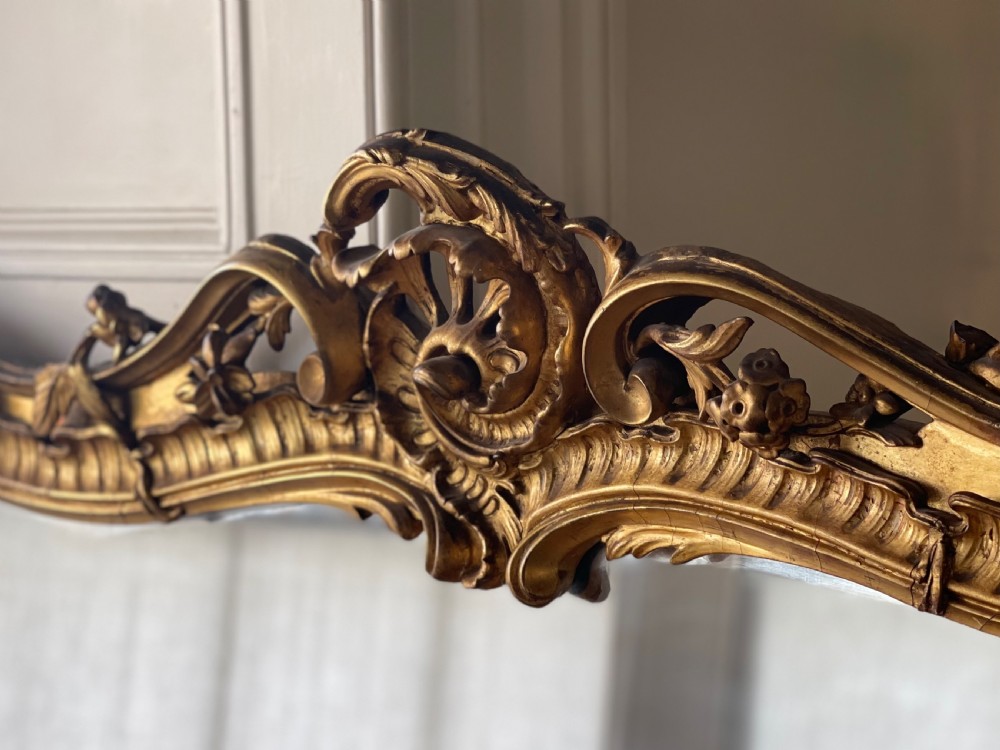 19th century French gilt mirror  View V