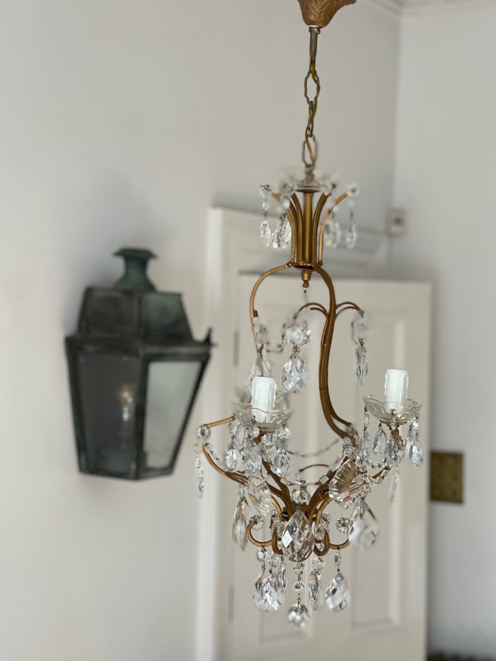 Antique French cage chandelier  View IV