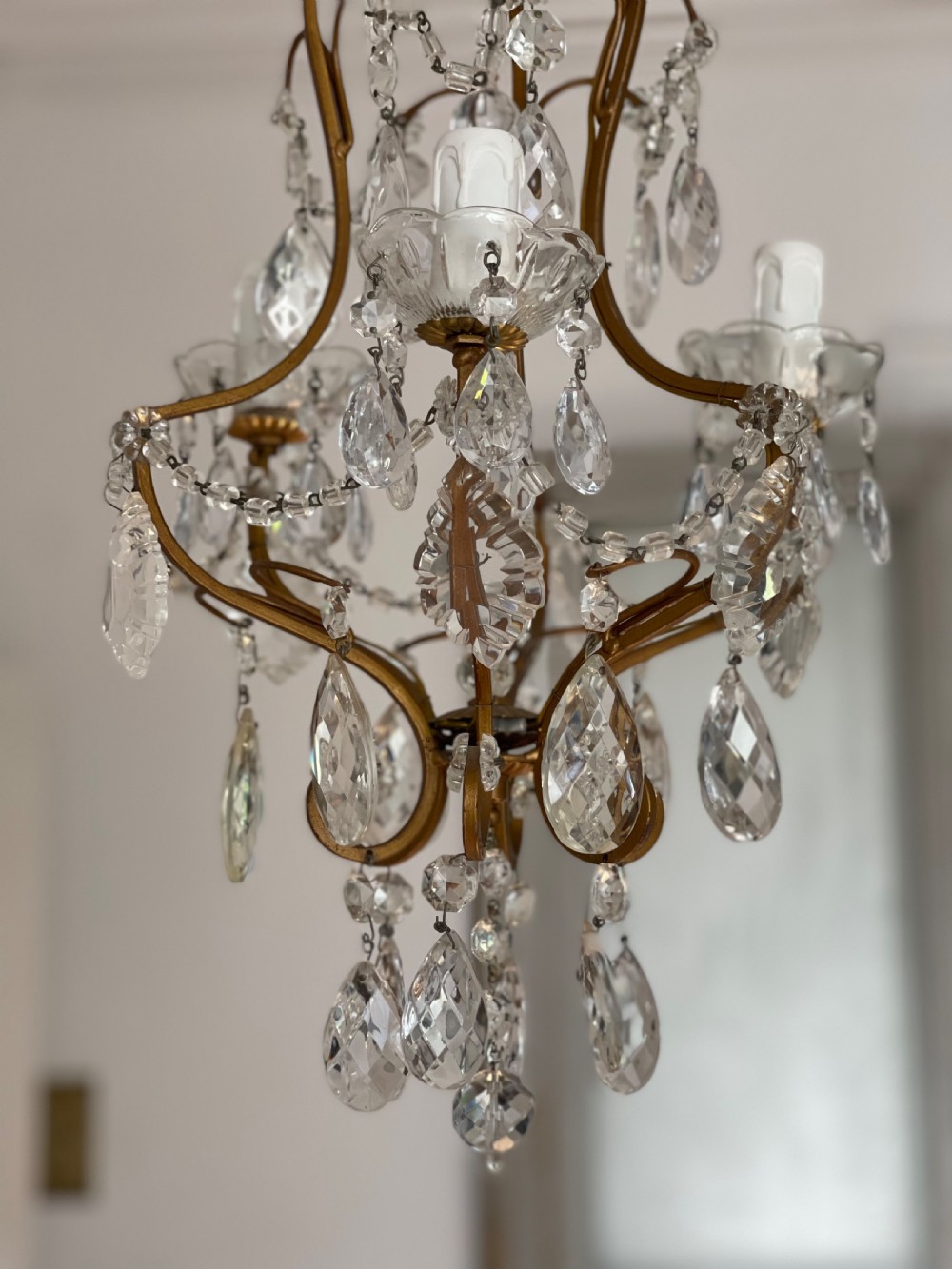 Antique French cage chandelier  View VIII