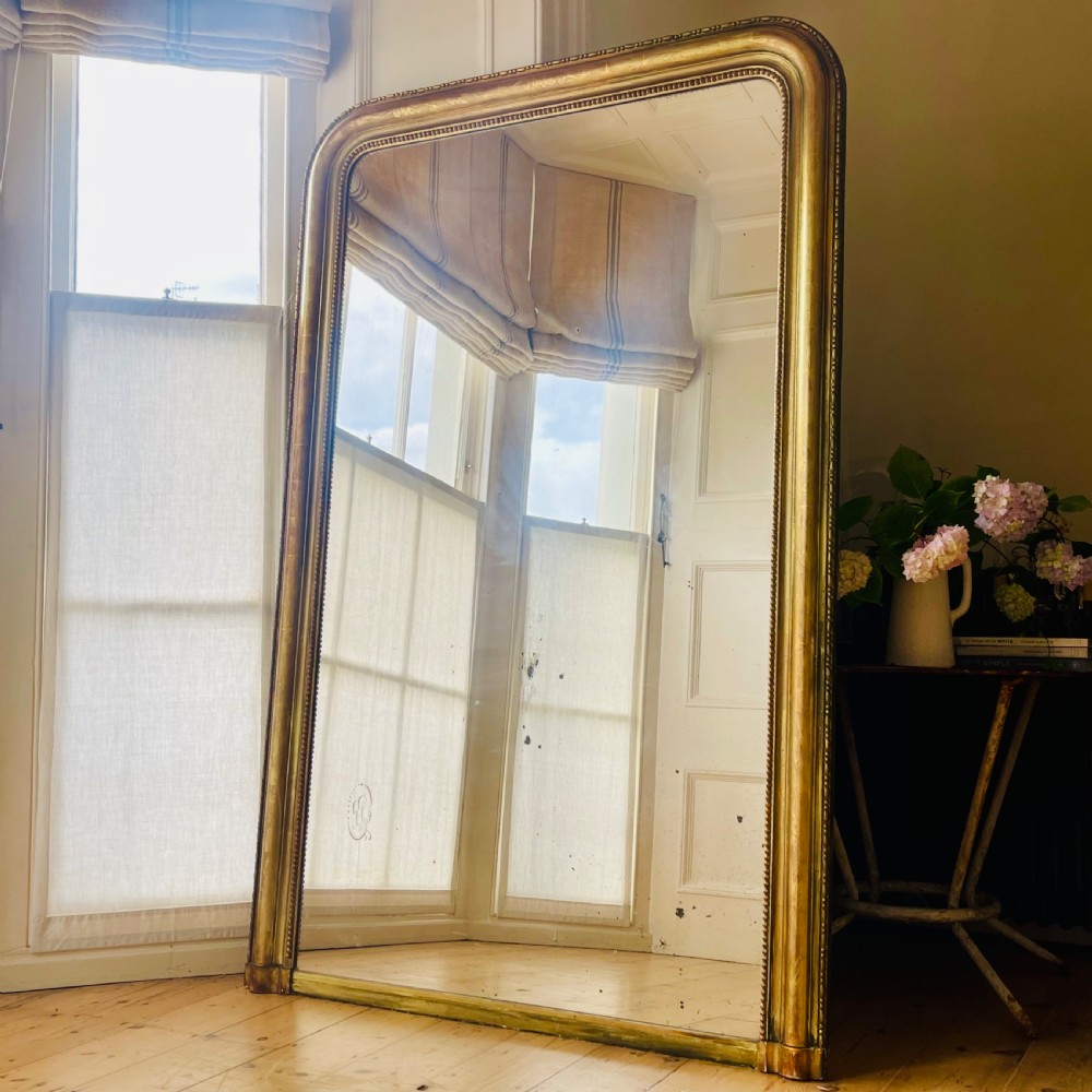 Antique French gilt Louis Philippe mirror - mercury glass