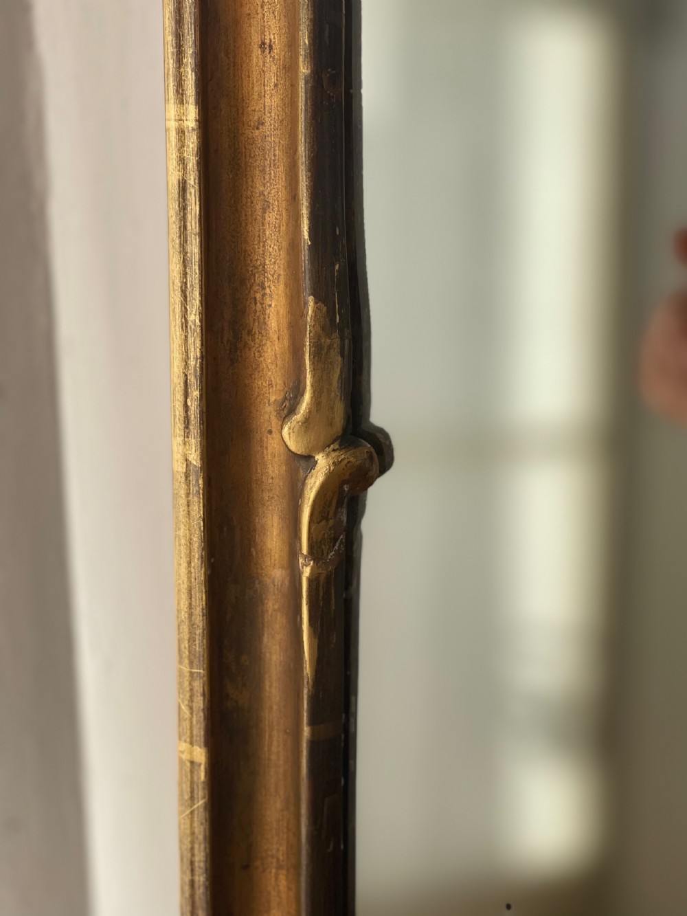 Tall antique French gilt Louis XV mirror View V