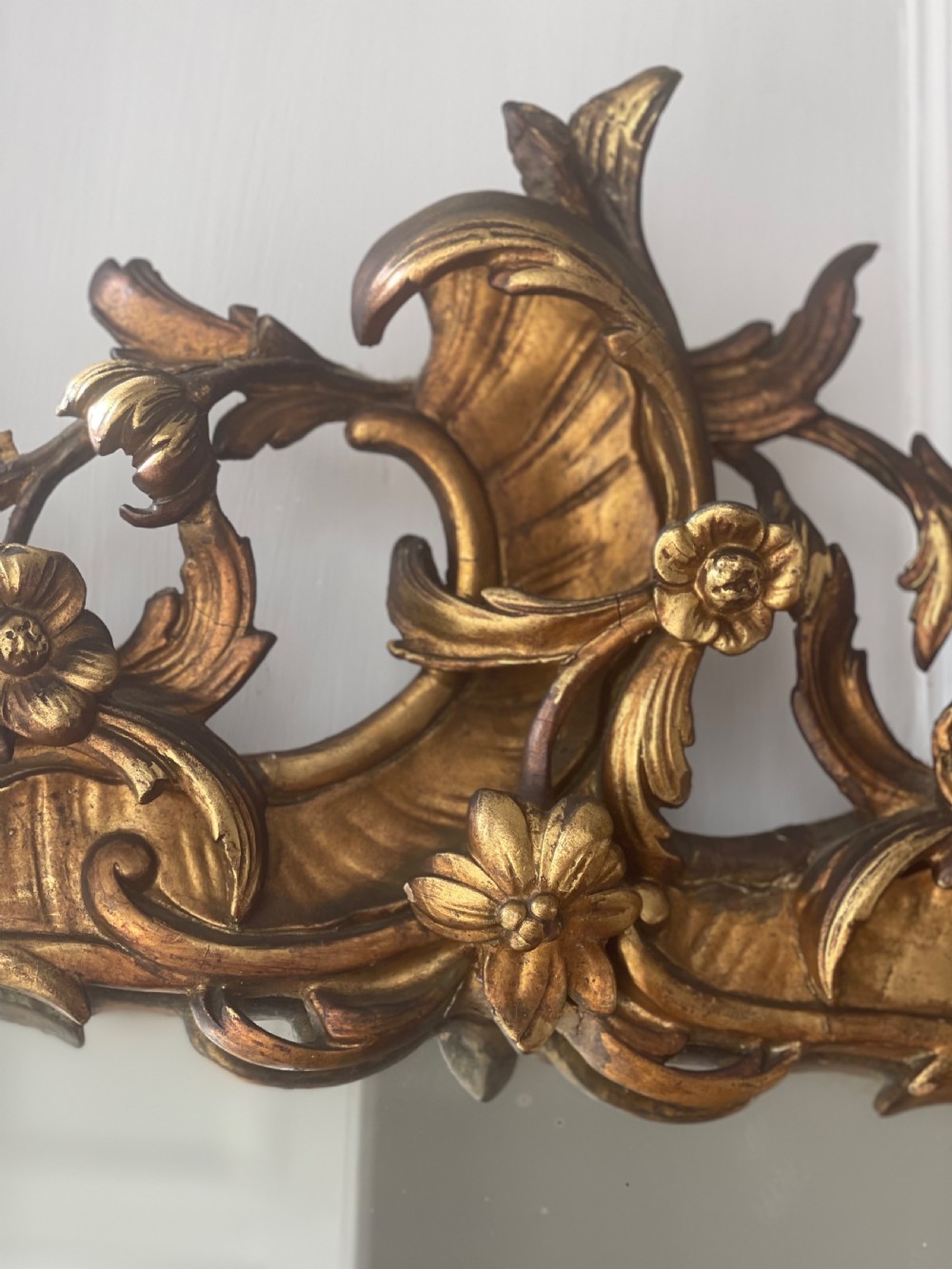 Tall antique French gilt Louis XV mirror View XI