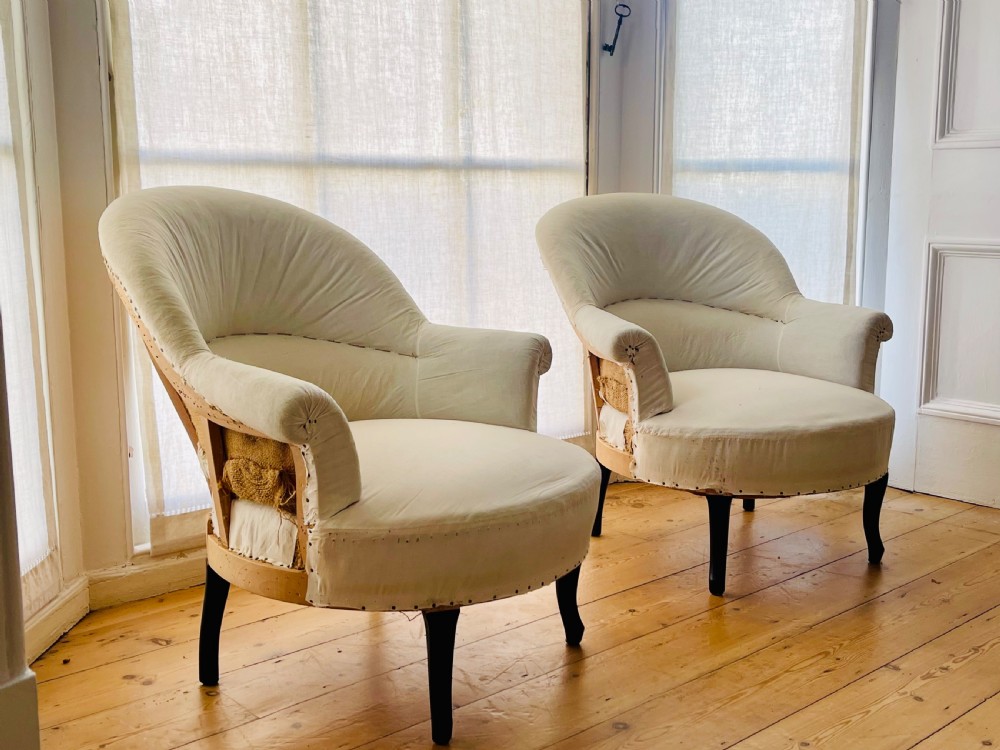 Pair of Antique French tub chairs