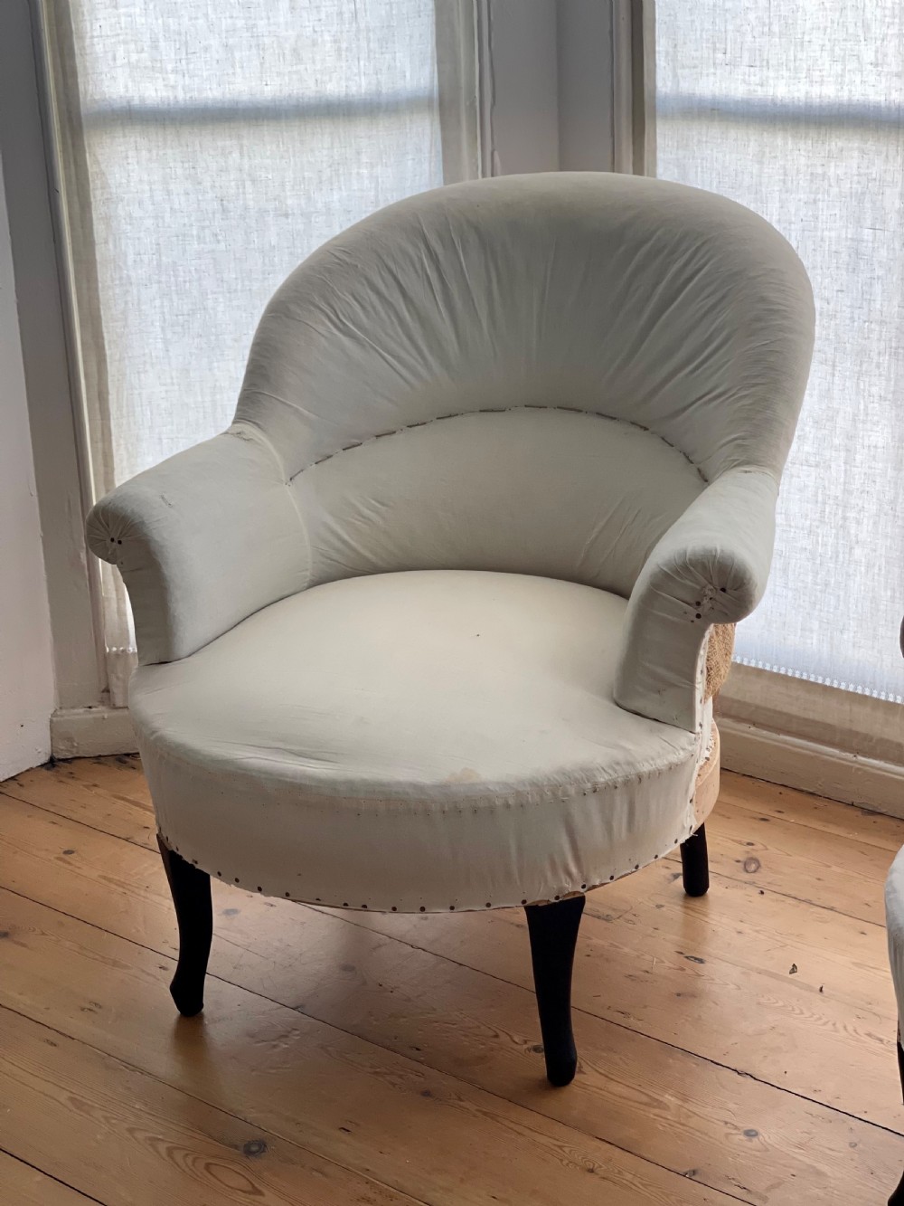 Pair of Antique French tub chairs View III