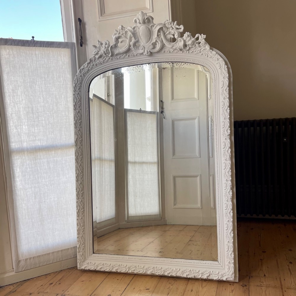 Large antique French mirror - bevelled glass View II