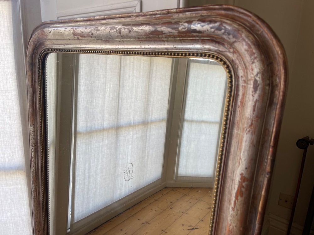 Antique French silver gilt mirror  View VI