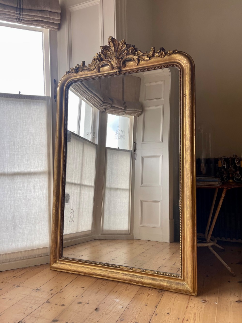 19th century French gilt Louis XV mirror - mercury glass