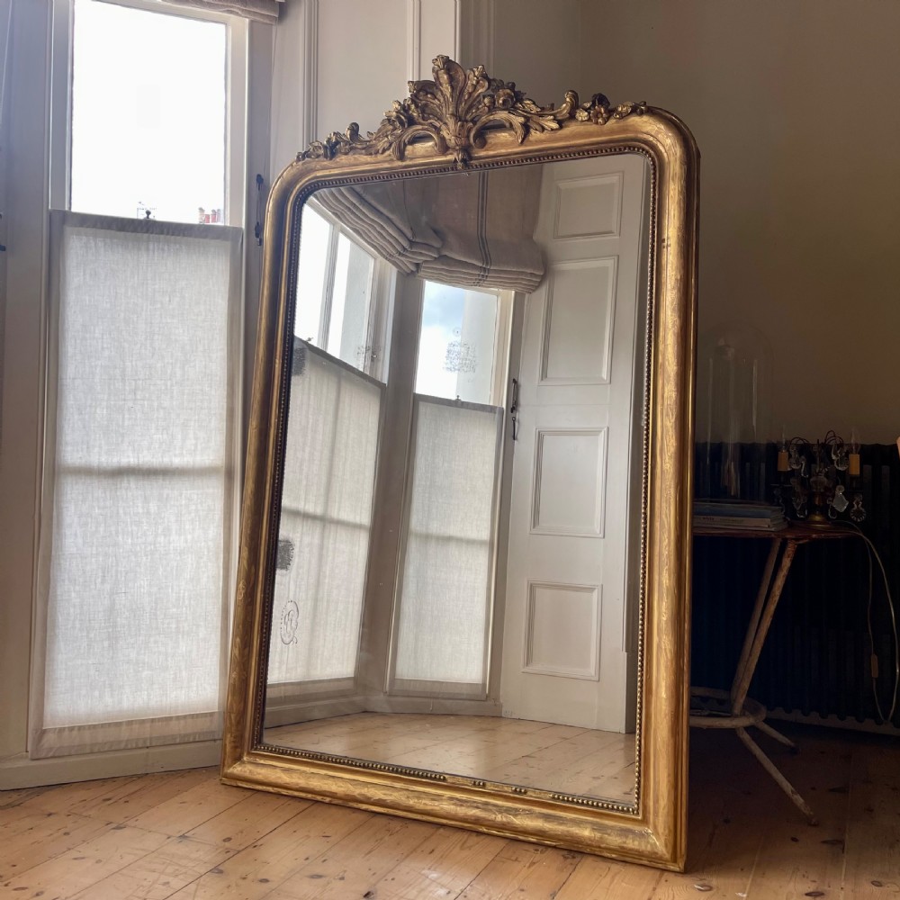 19th century French gilt Louis XV mirror - mercury glass View II
