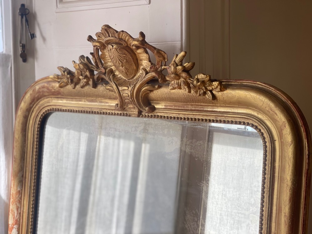 Antique French gilt Louis XV mirror View III