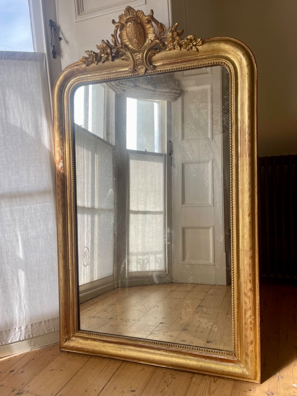 Antique French gilt Louis XV mirror View IX