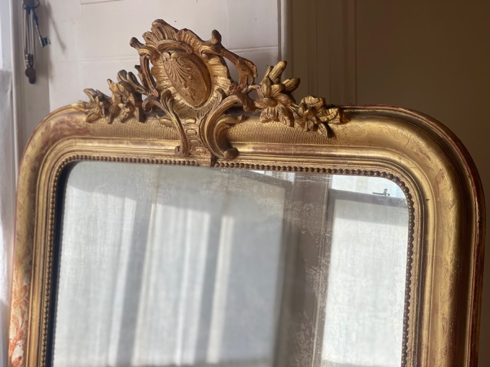 Antique French gilt Louis XV mirror View X