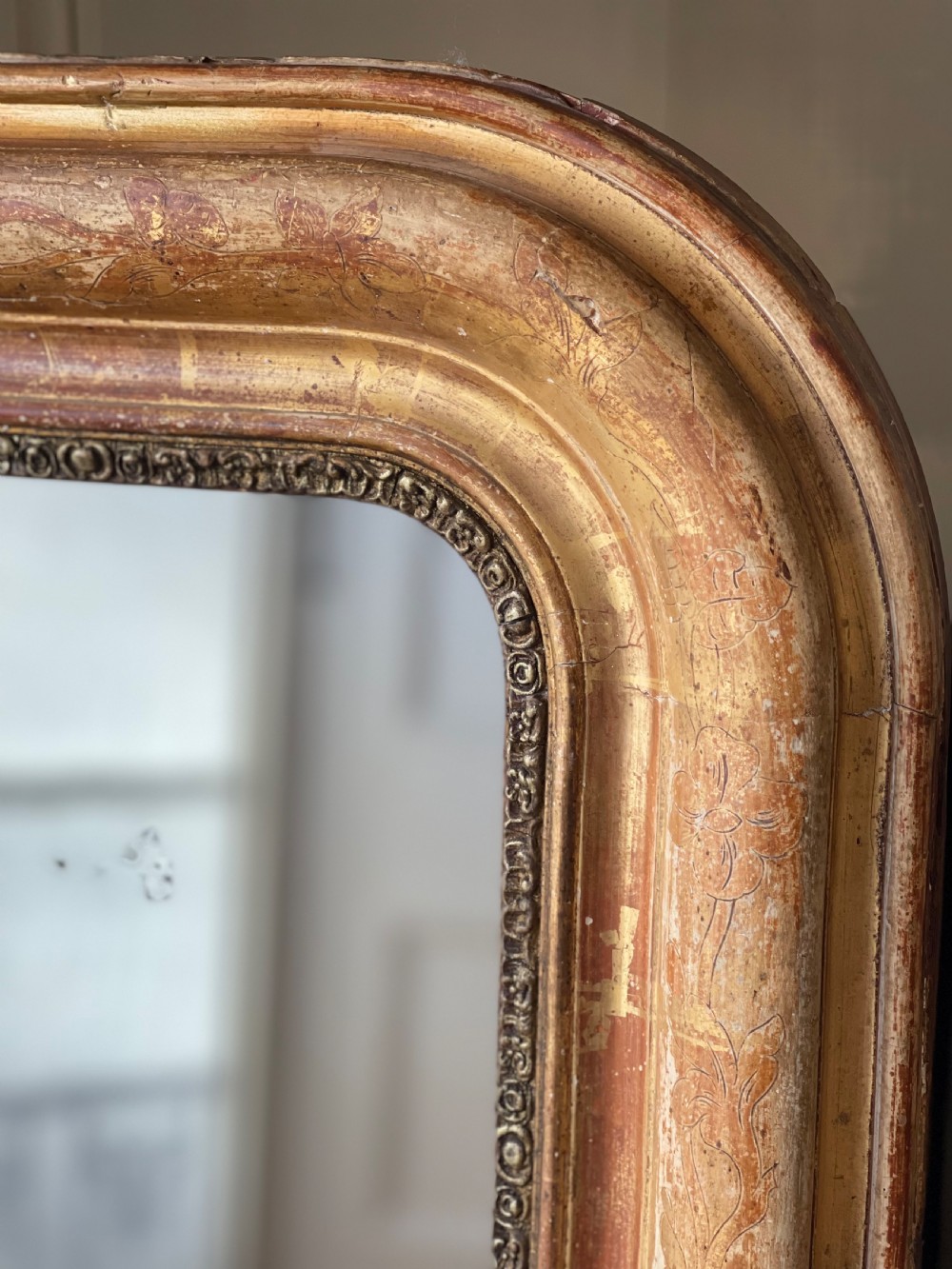 19th century French gilt Louis Philippe mirror  View VI