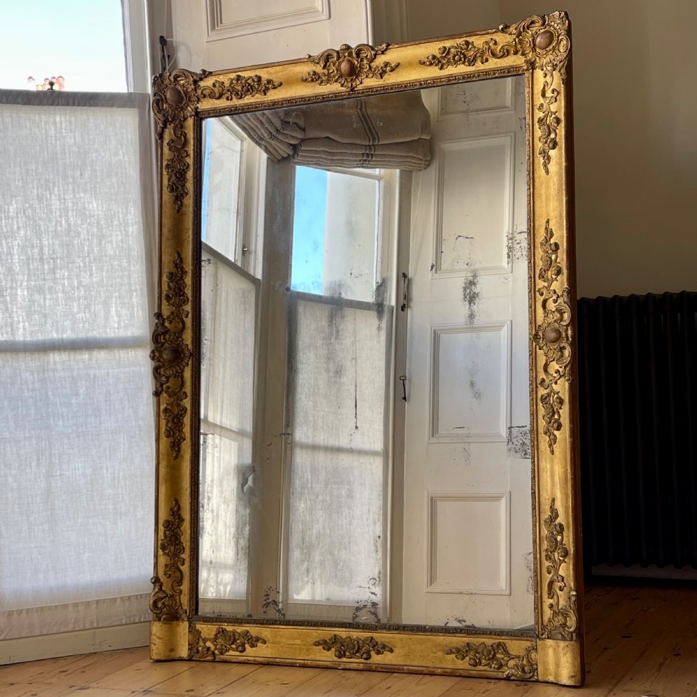 Large antique French gilt leaner mirror  View IV
