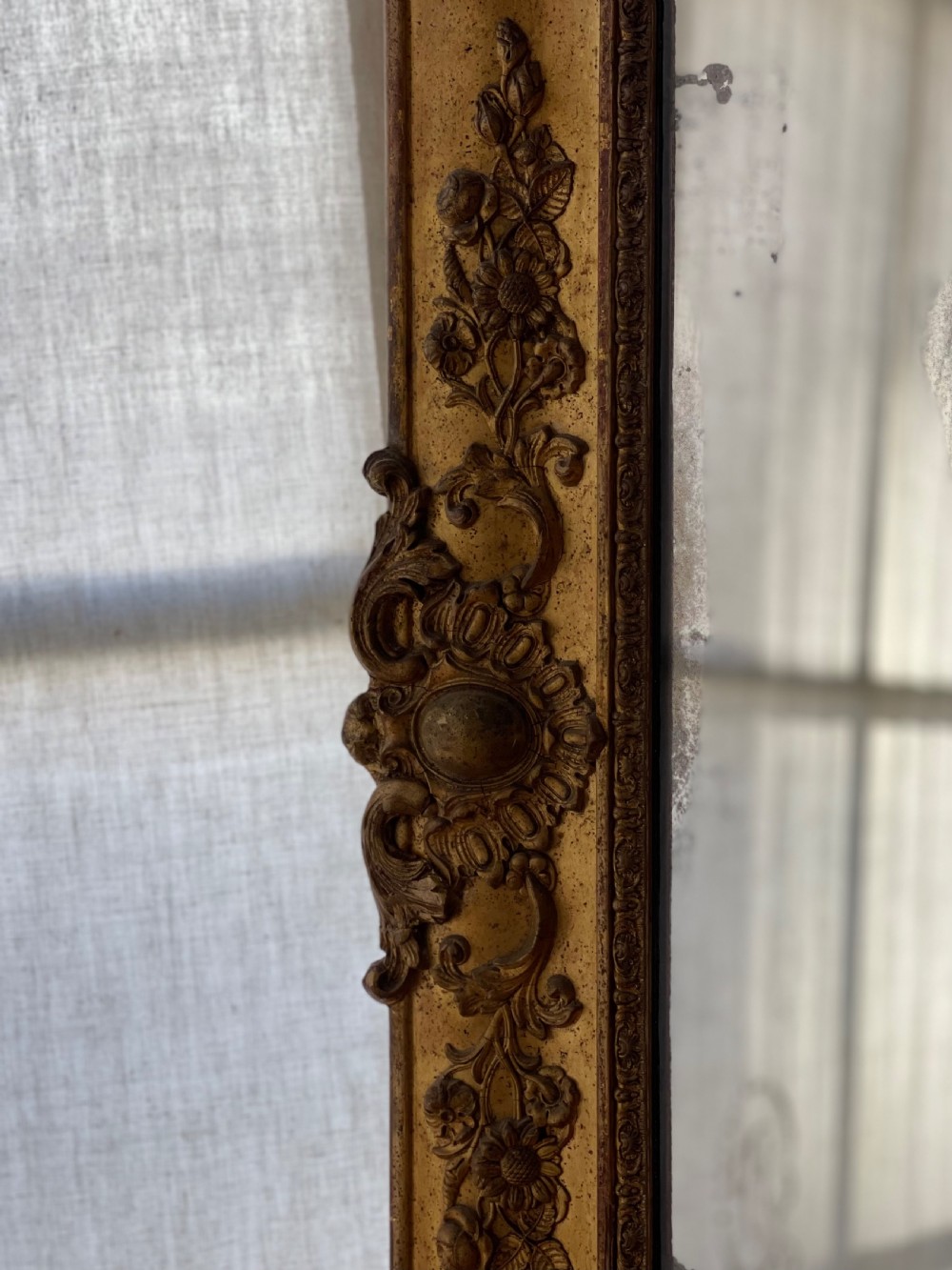 Large antique French gilt leaner mirror  View VI