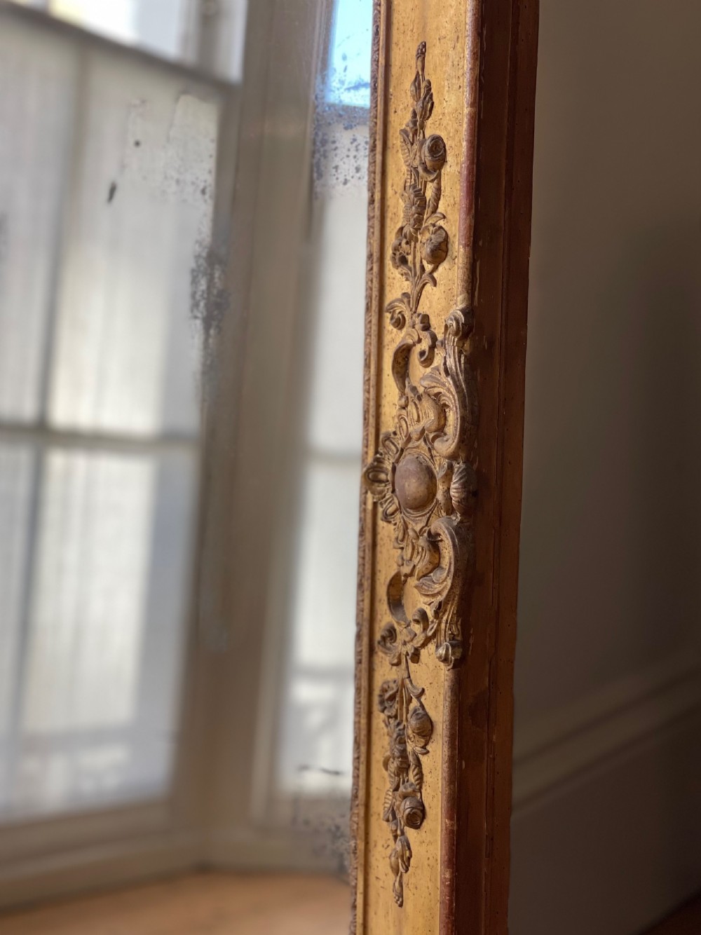 Large antique French gilt leaner mirror  View VII