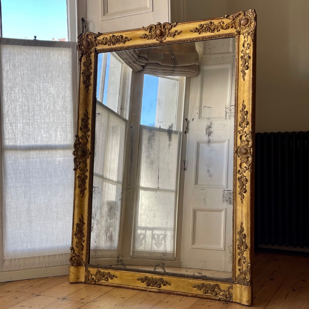 Large antique French gilt leaner mirror  View VIII