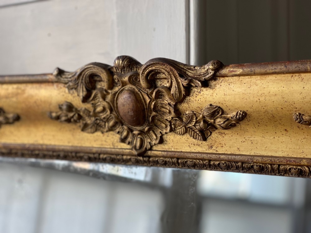 Large antique French gilt leaner mirror  View IX