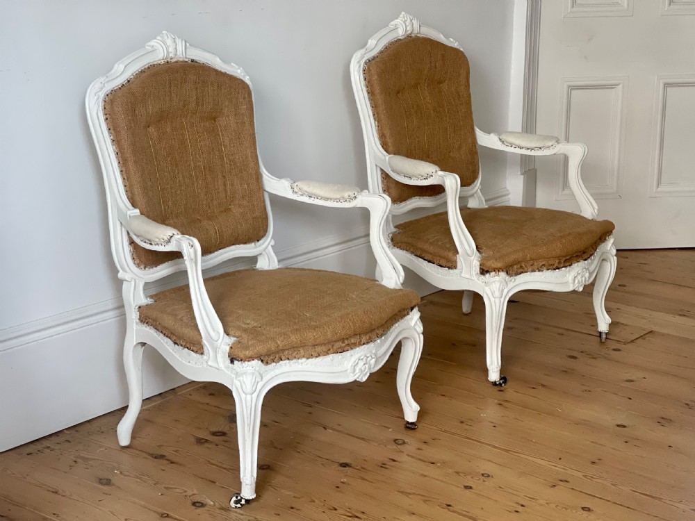 Pair of 19th century French Louis XV chairs View X