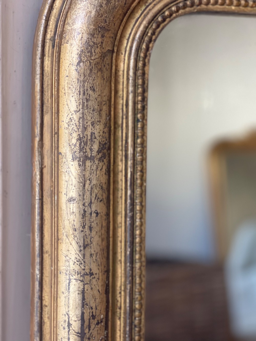 19th century French gilt cherub mirror View IV