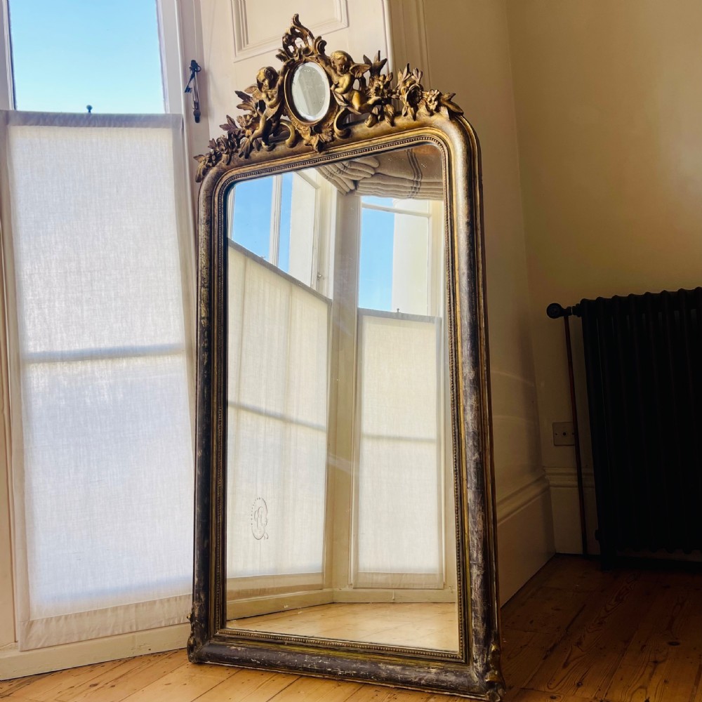 19th century French gilt cherub mirror View VI