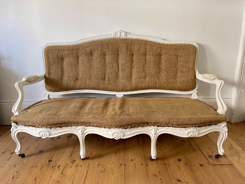 Antique French Louis XV Sofa Chaise 
