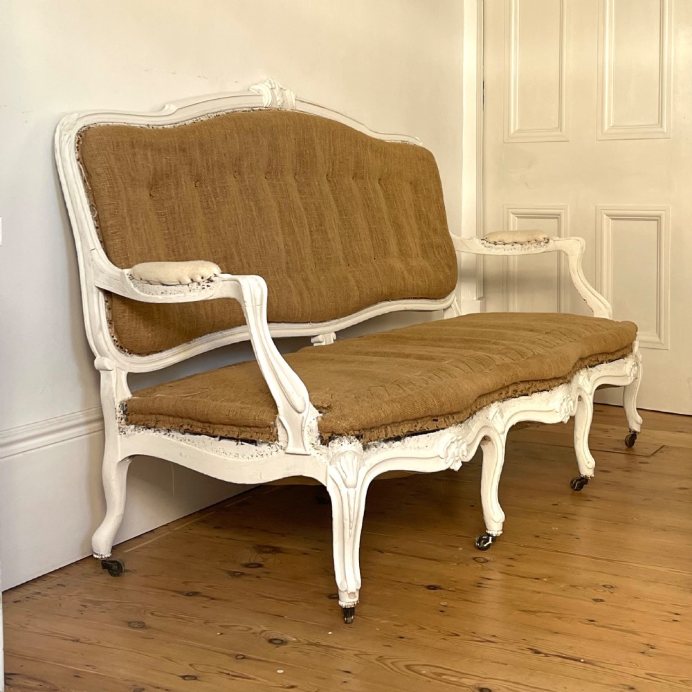Antique French Louis XV Sofa Chaise  View II