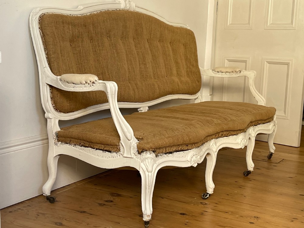 Antique French Louis XV Sofa Chaise  View III