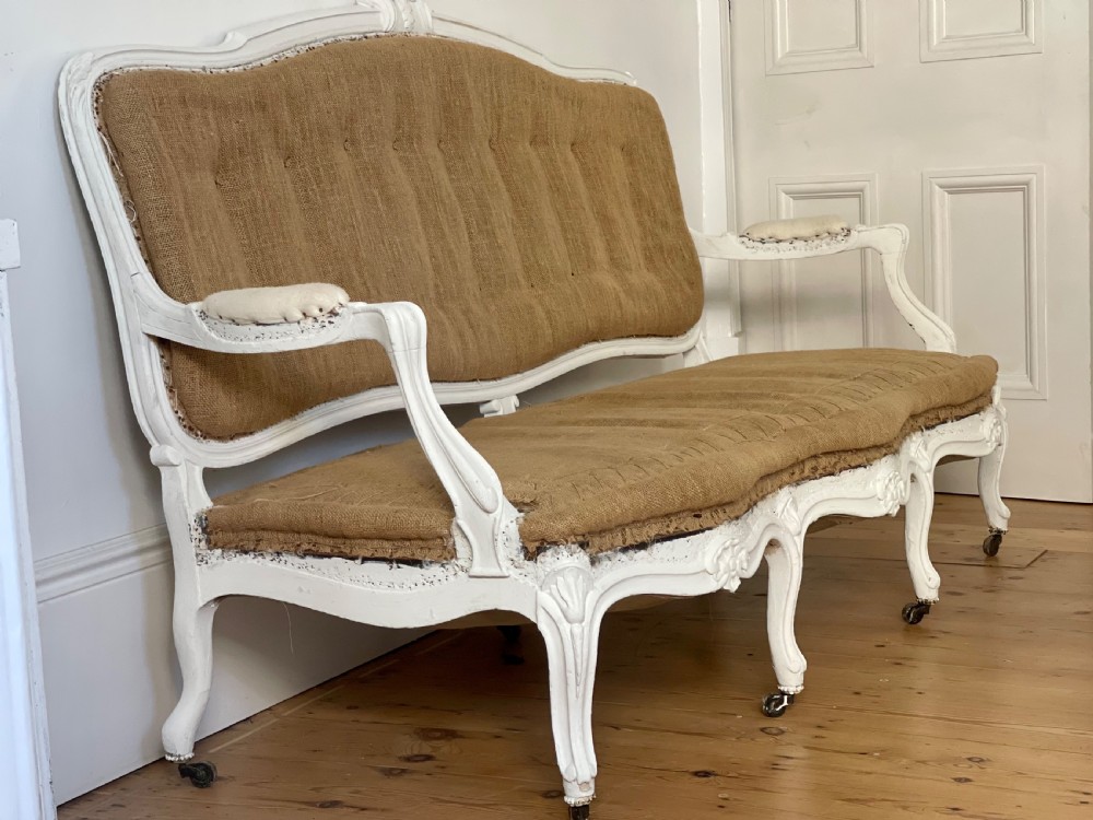 Antique French Louis XV Sofa Chaise  View VI