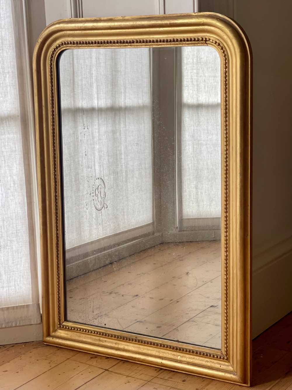19th century French gilt Louis Philippe mirror - mercury glass