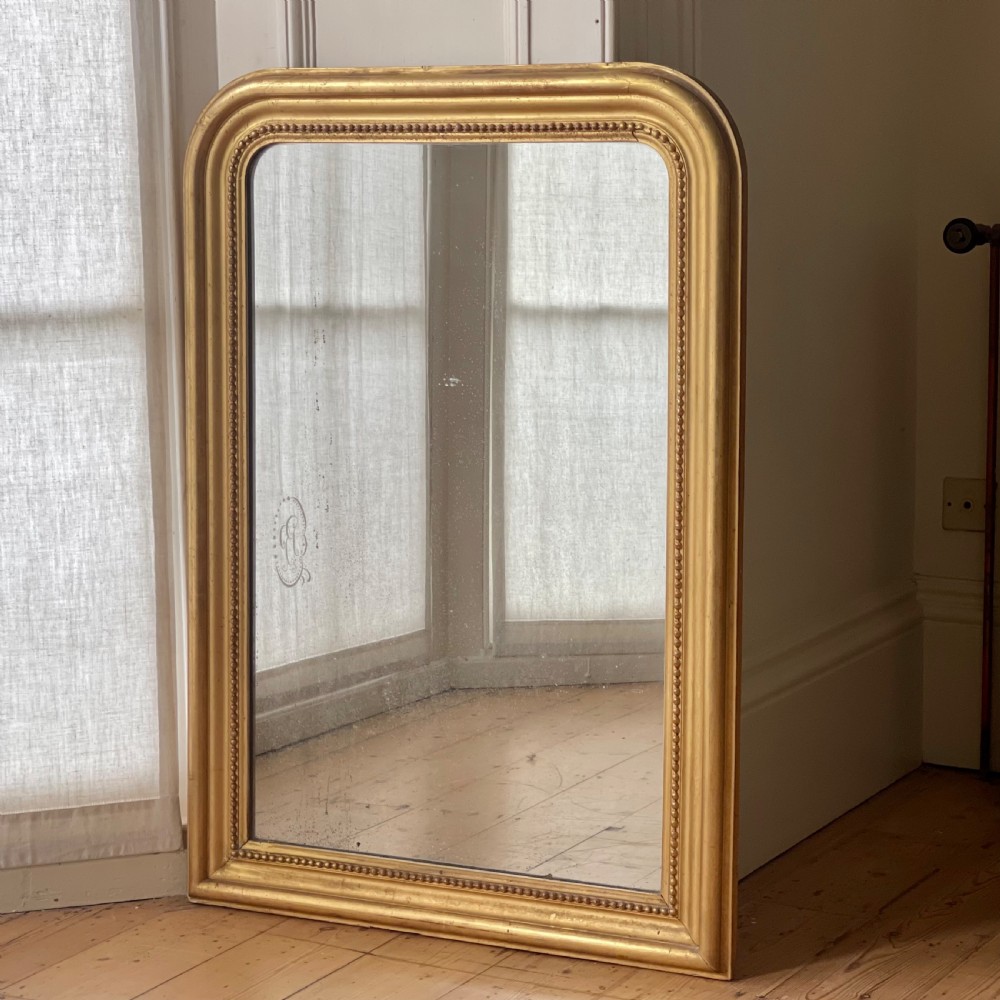 19th century French gilt Louis Philippe mirror - mercury glass View III
