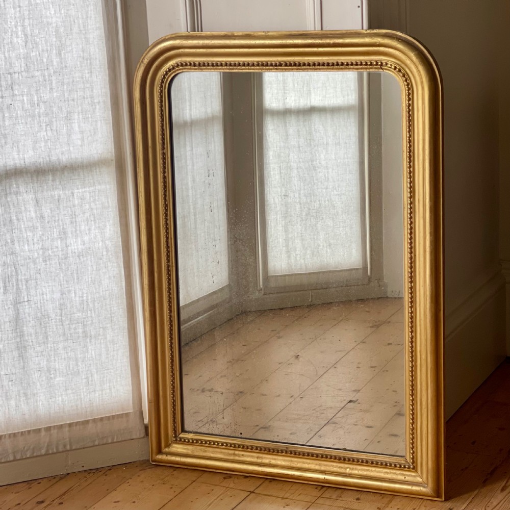19th century French gilt Louis Philippe mirror - mercury glass View IV