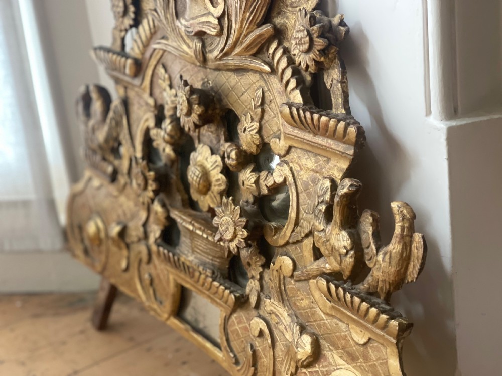 Antique French gilt 18th century mirror crest View VI