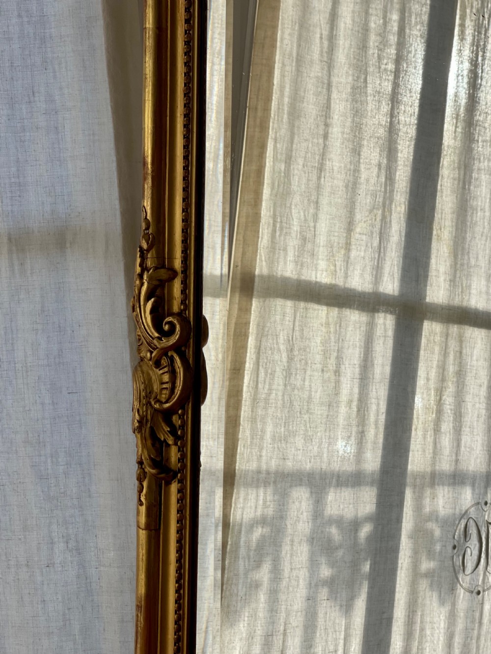 Antique French gilt Louis XV mirror - bevelled glass  View IV