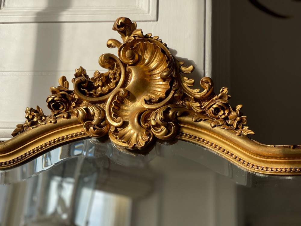 Antique French gilt Louis XV mirror - bevelled glass  View VI